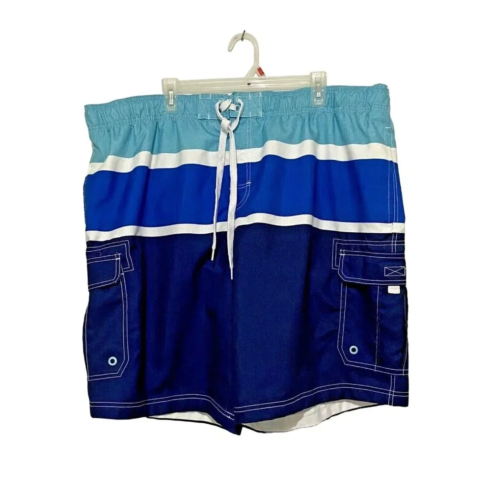 Op Swim Trunks 3XL Blue Vacation Travel Beach Pool Activewear Exercise Polyester
